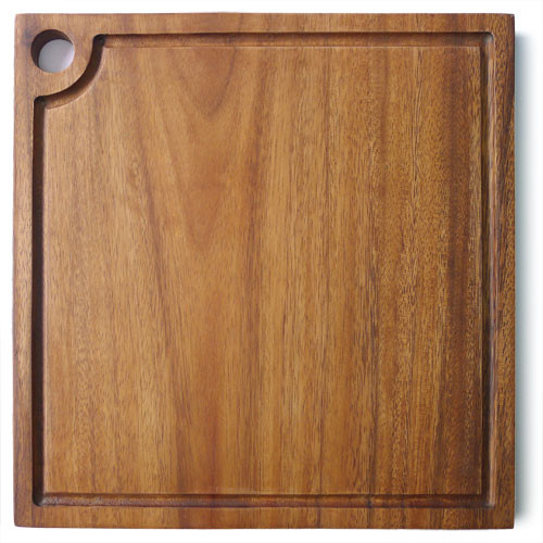 Square Chopping Board with groove 8" x 8" x 0.75"