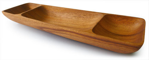Chip & Dip Dish with 2 Square End 12" x 3.5" x 1.5"