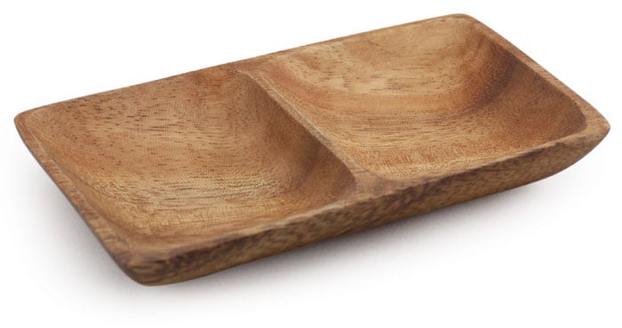 2 Compartment Sauce Dish 5" x 2.75" x 0.75"