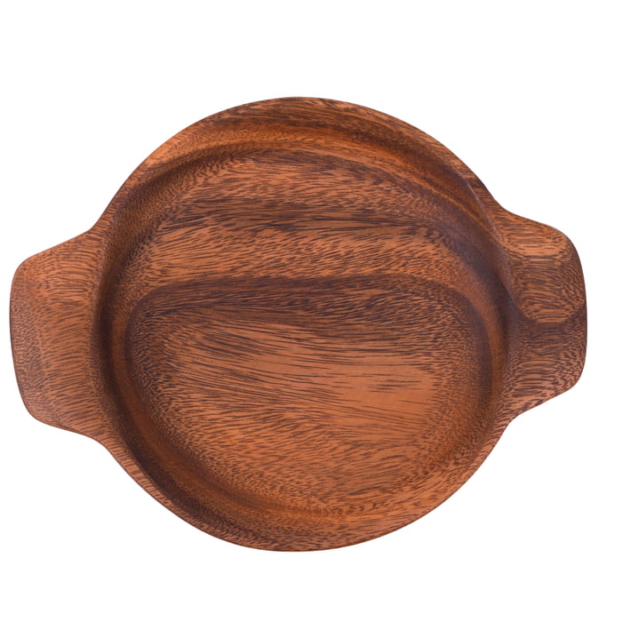 Round Plate with Handle 10.5" x 8" x 1.25"