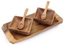 2 Square Condiment Set w/ Tray 10" x 5" x 2"